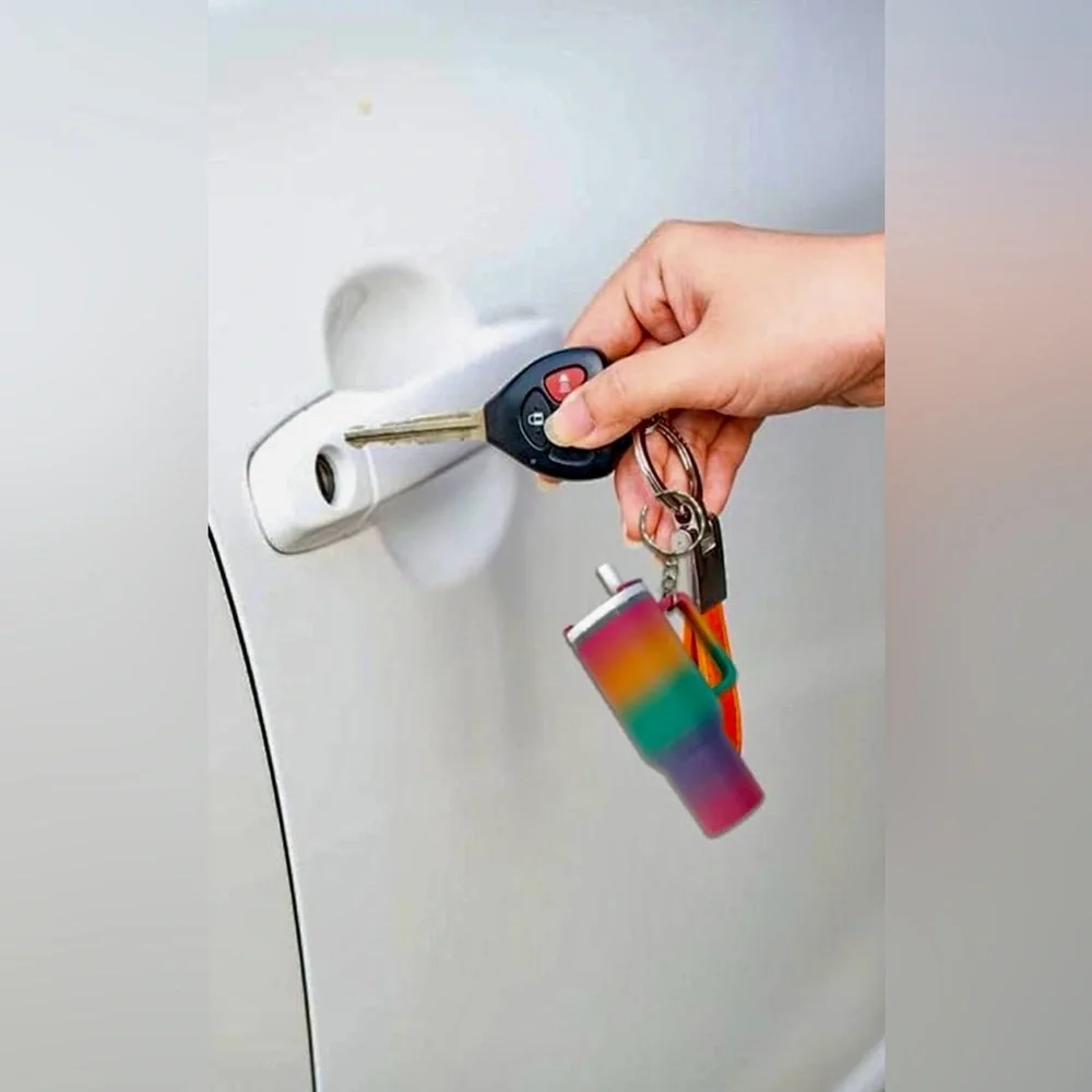 Colorful Ombre Stainless Steel Tumbler Keychain - Women Accessories - Picture 5 of 5